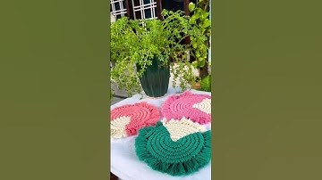 Macrame coaster❤ #shorts #trending #viral #macramelove #handmade #handicraft #macrame