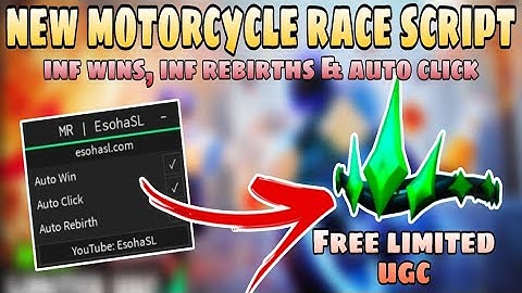 [FREE LIMITED UGC] Motorcycle Race Script | Inf Wins, Rebirth & Auto Click | Roblox Script | Delta