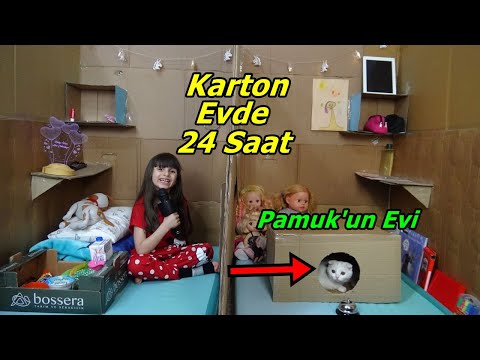 24 Saat Kedim Pamuk Dorin İle Minicik Karton Evde Yaşamak!! Son Çıkan Kazanır🤣 Prenses Lina