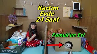 24 Saat Kedim Pamuk Dorin İle Minicik Karton Evde Yaşamak!! Son Çıkan Kazanır🤣 Prenses Lina