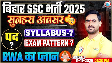 Bihar SSC Vacancy 2025 | BSSC Inter Level Vacancy, Syllabus, Exam Pattern, RWA Plan | Details