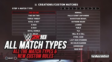 All Match Types & Create-A-Match Options In WWE 2K18