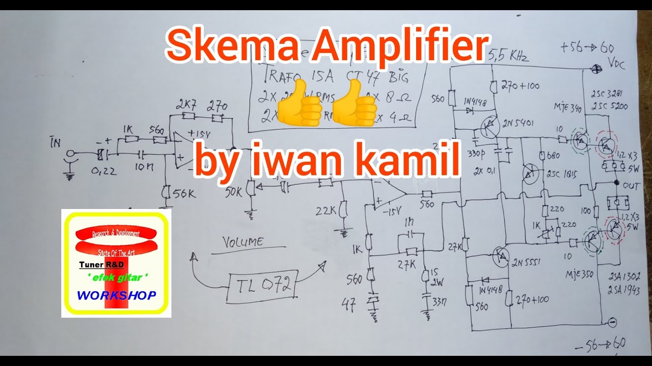 Skema Amplifier + Band Pass FullRange 80hz 5,5khz