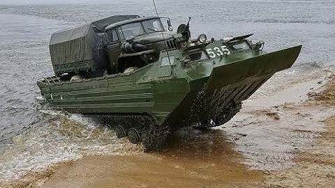 Russian Army Floating Bridge - River Crossing Exercise.