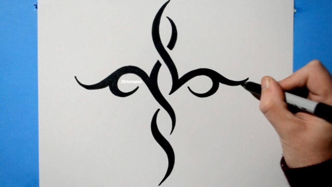 Easy Tribal Cross Drawings