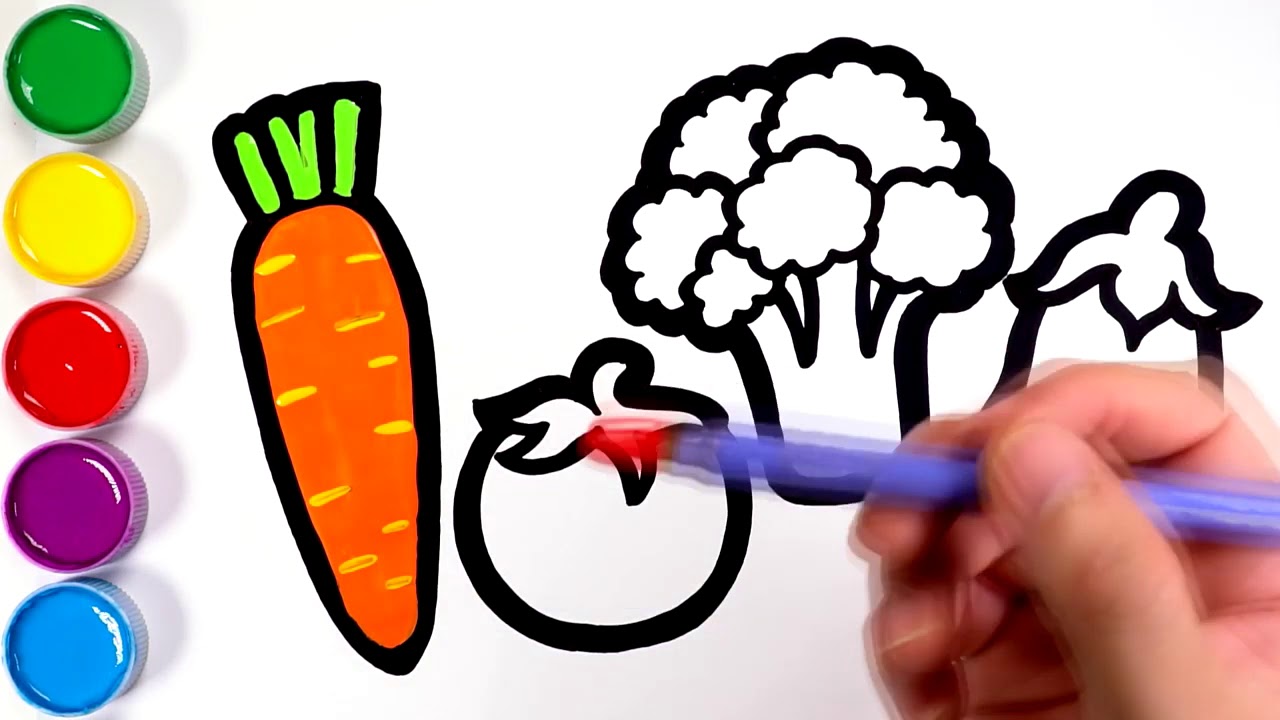 How To Draw Vegetables Cara Melukis Sayur Sayuran Youtube
