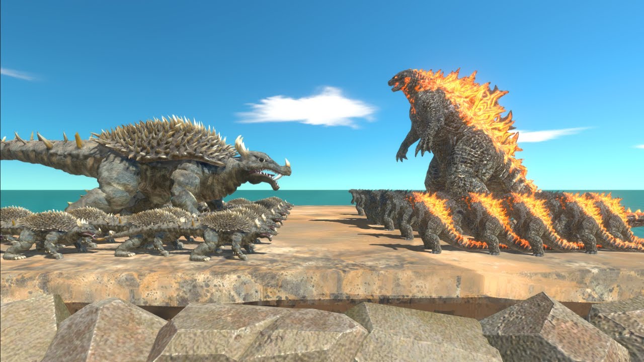 Kaiju War Growing Anguirus vs Growing Godzilla - ARBS