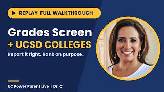 UC Application: Where Do the Grades Go Plus How to Rank UCSD's 8 Colleges | UC Power Parent Live