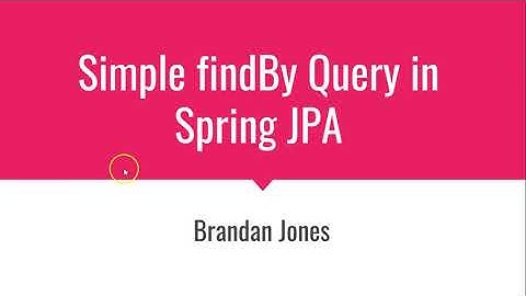 Create a Simple findByQuery in Spring Boot JPA - IDEA