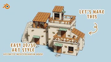Create Aesthetic Mediterranean House in Blender 🏠 | Grease Pencil & Toon Shader ✏️ | With Voice 💫