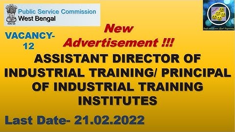 NEW ADVERTISEMENT FROM WBPSC || ITI