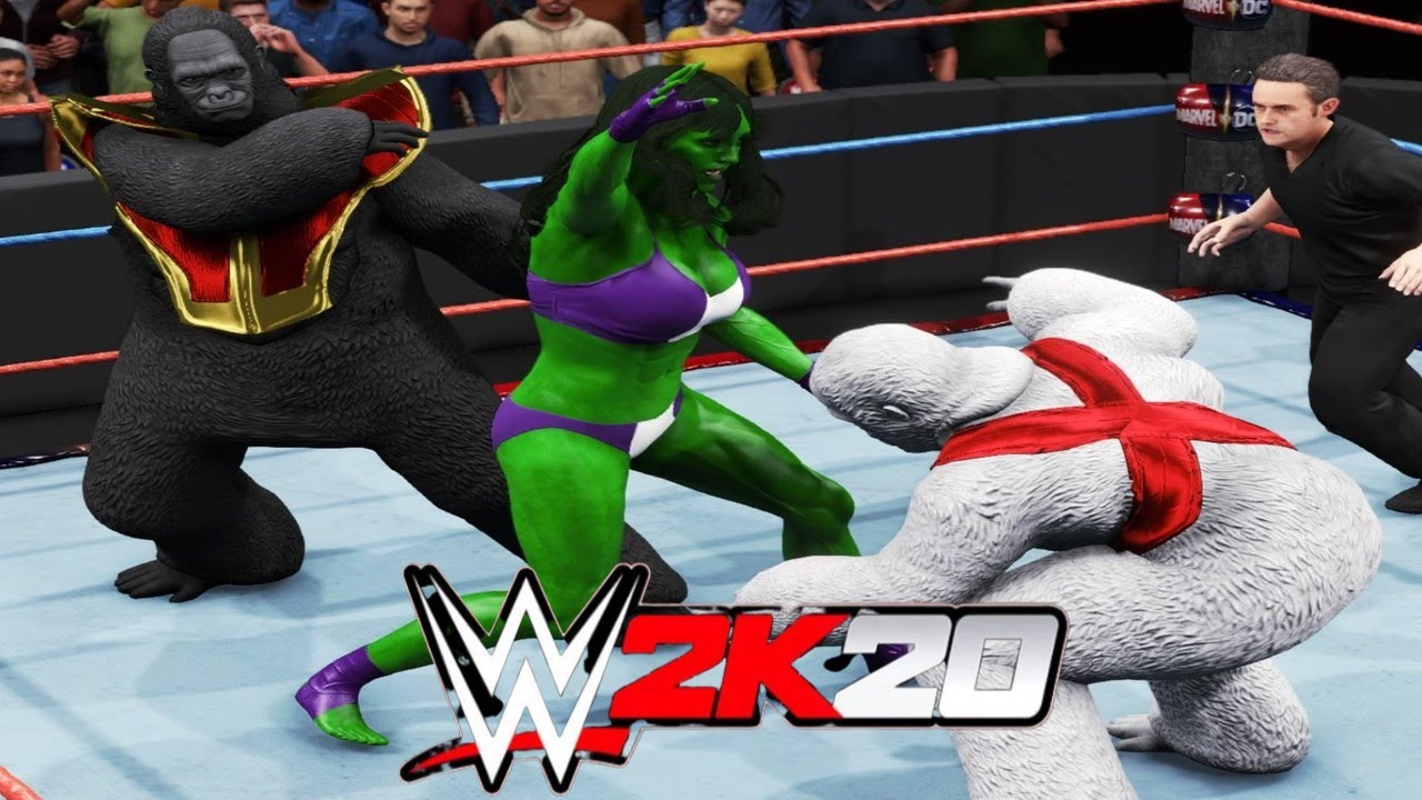 She-Hulk v Ultra-Humanite and Gorilla Grodd! - WWE 2K20 Requested 2v1 ...