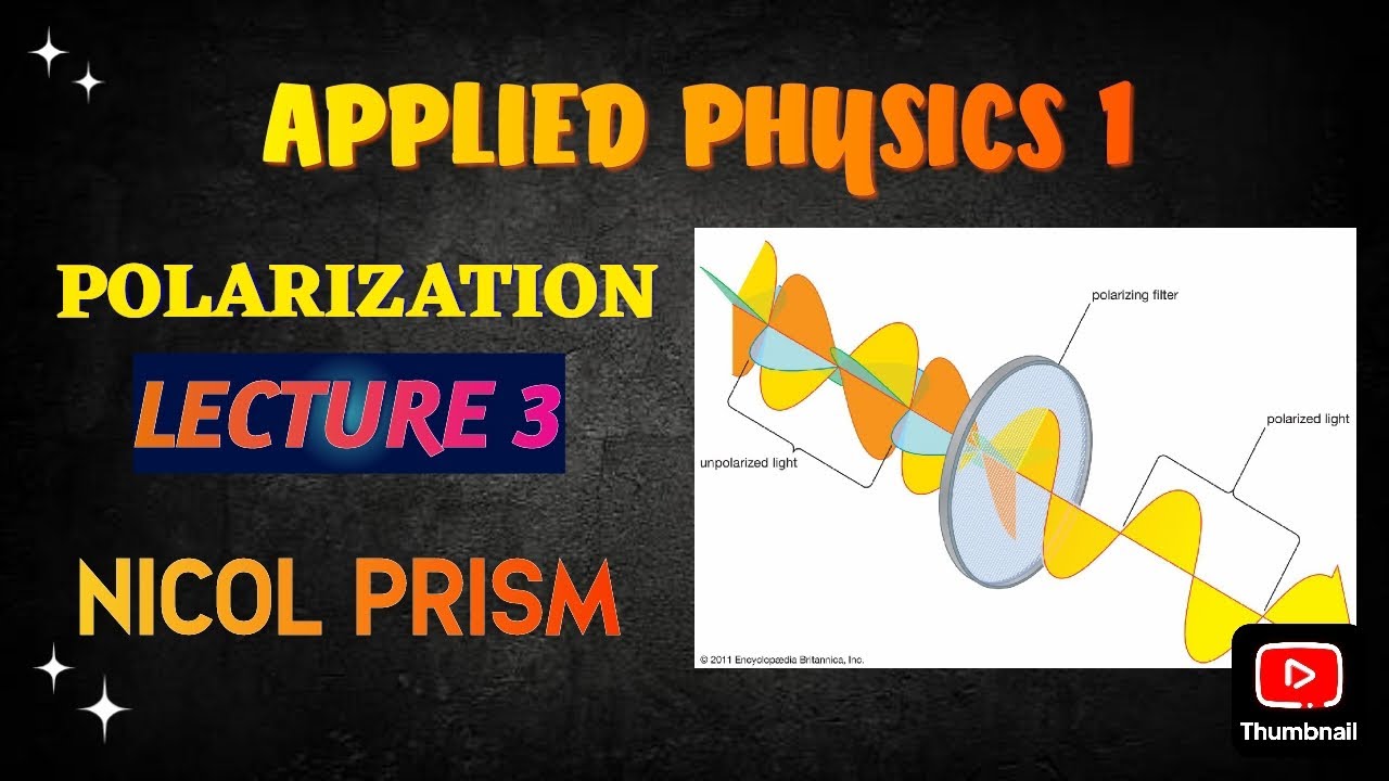 Applied physics| Btech Semester 1| Polarization| lec 3 |Nicol prism
