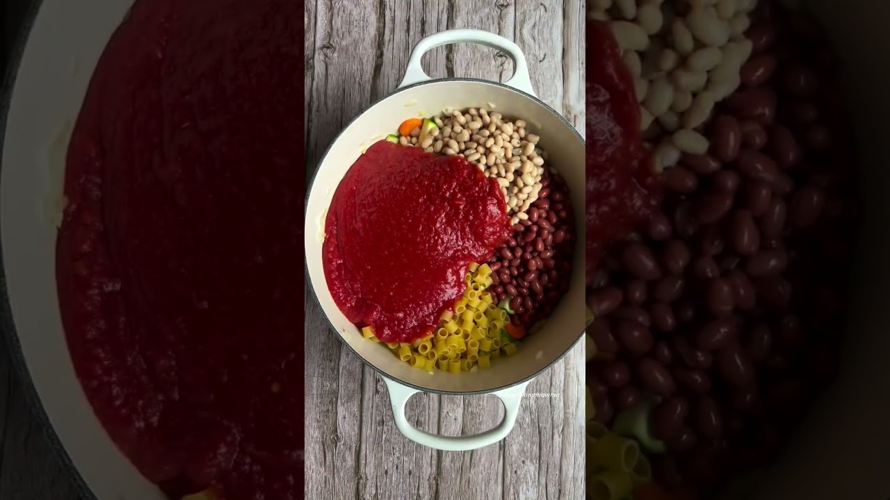 Comment "MINESTRONE" for my mama's Minestrone soup recipe! So delicious and hearty, perfect for