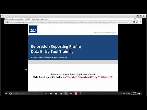 Relocation Reporting Profile Tool Training