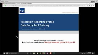 Relocation Reporting Profile Tool Training