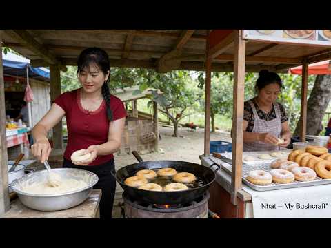 How to Make Homemade Doughnuts | Taking Fresh Doughnuts to Market to Sell