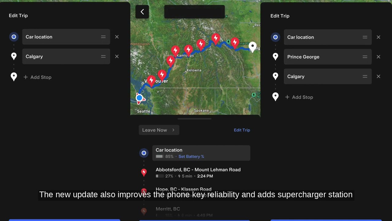 "Latest Tesla App Update: Waypoint Support, Enhanced Phone Key, Octa-View Cam Hints"