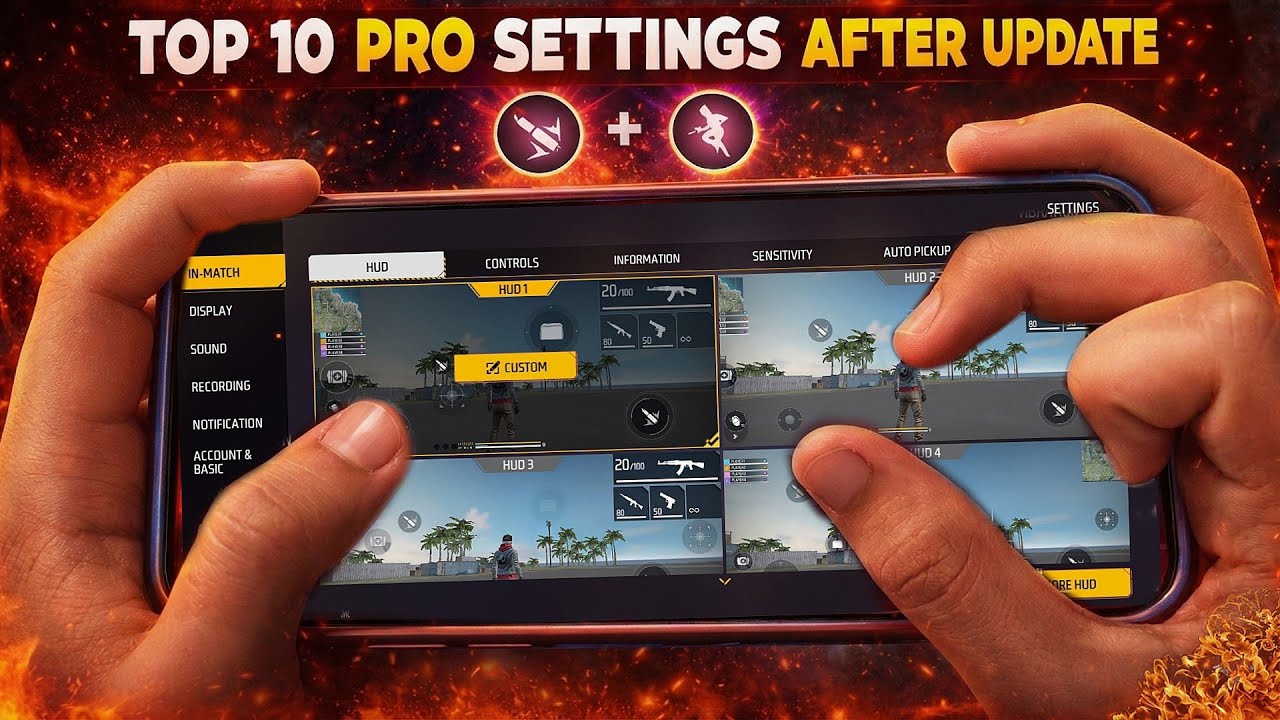 “Top 3 Custom HUD & Best Headshot Settings in Free Fire (Pro Gamer Tips!)”