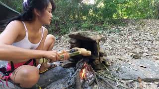How To Make Camping Oven From Stones, Solo Camping Bushcraft Living Off Grid Survival Skills