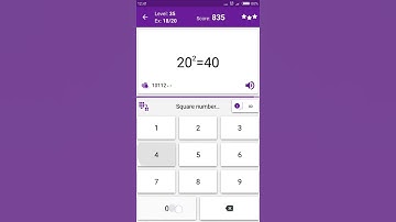 Math Tricks - Training mode - square numbers between 20 and 29 - level 035 (Number Keyboard)
