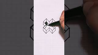 Drawing Letter X 3d #drawing #3d #art #shorts