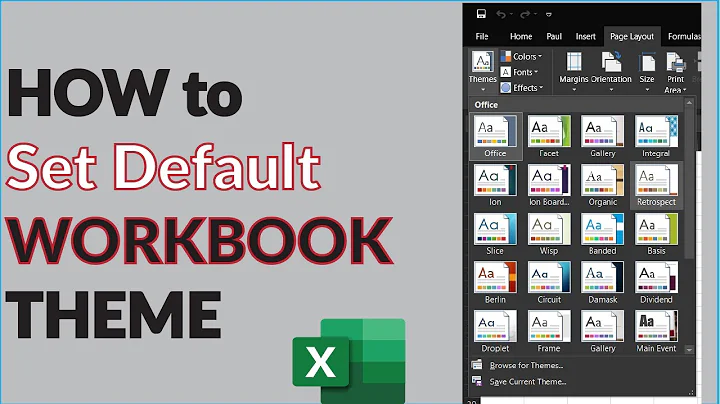 How to set Default Workbook Theme in Excel and how this could help you save time #excel #tutorial