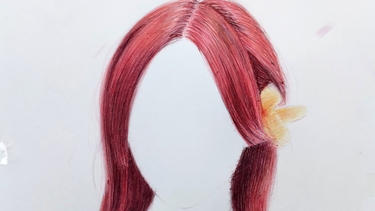 How to draw hair easy step by step for beginners - YouTube