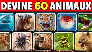 Devine 60 ANIMAUX DANGEREUX en 3 secondes 🐍🦈🐯 | FACILE à IMPOSSIBLE