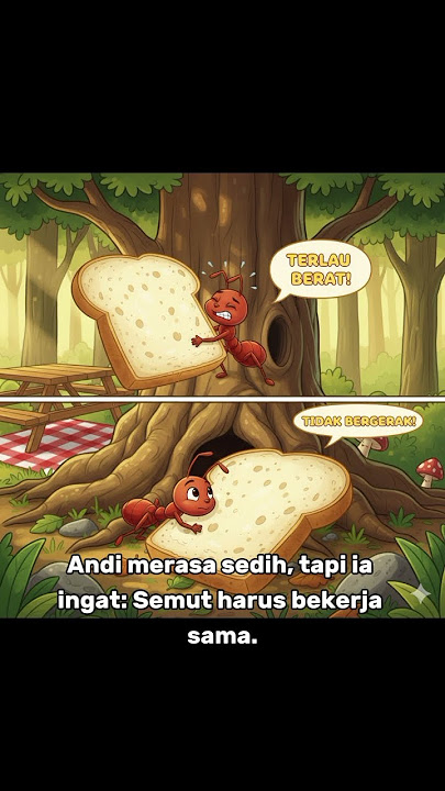 Petualangan Semut Merah dan Roti Jatuh #ytshorts #kisah #anakanak #videoanak