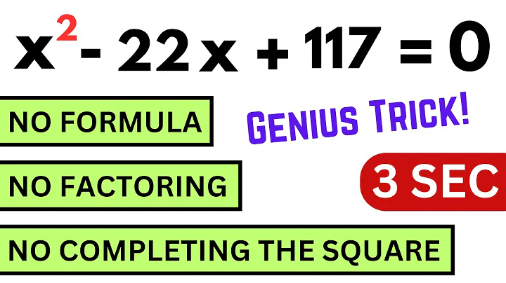 Crazy Trick to Solve Any Quadratic Equation in 3 Seconds