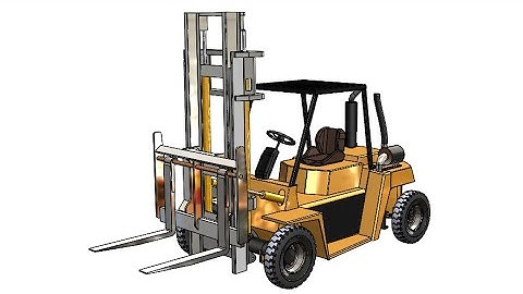 SolidWorks  Tutorial #335 : Beginner Forklift complete video  (Project 3)
