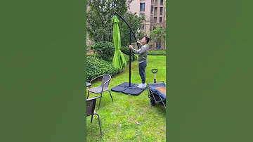 How To Set Up A Cantilever Umbrella Garden Terrace Patio Deck Backyard Decor Outdoor 
