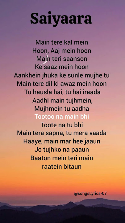 Shreya ghoshal - saiyaara (lyrics) #saiyaara #song #songlyrics #hindisong #lyrics