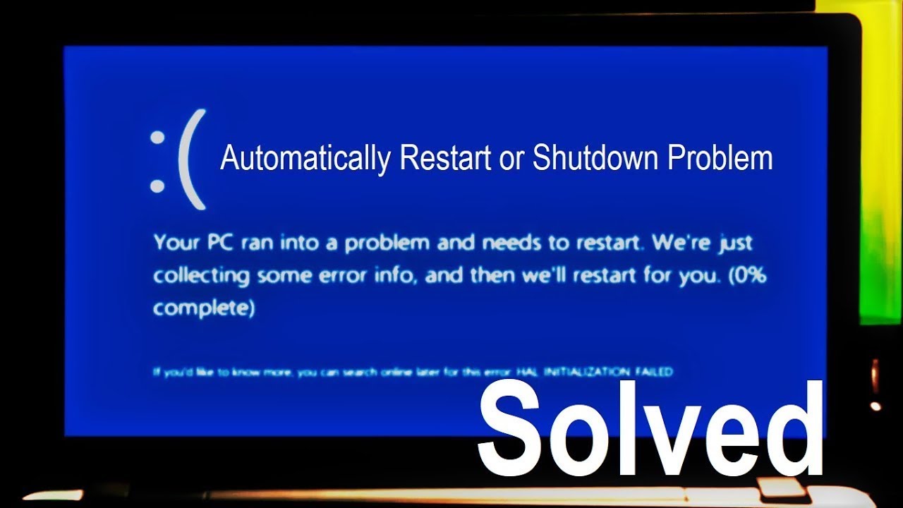 Started suddenly. Shutdown restart. Reboot PC. Restart PC. Windows PC restart by itself.