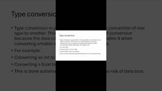 Type Conversion in java #shorts#Info #insight #shorts