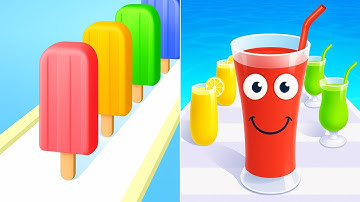 Juice Run Vs Popsicle Stack - Satisfying All Levels ASMR Gameplay Sandwich Runner Android iOS Games