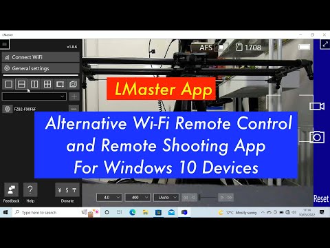 Lmaster WiFi Remote Control app for Windows 10 Devices using Panasonic Lumix  Cameras.