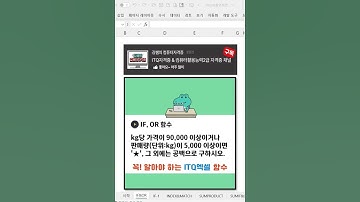 꼭! 알아야하는 ITQ엑셀 함수 - IF&OR함수