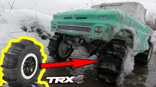 Paddle Tires on Traxxas TRX4 in SNOW + 100,000rpm motor