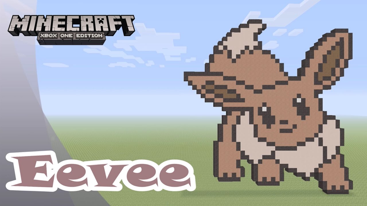 Minecraft Pixel Art Tutorial And Showcase Eevee Pokemon Youtube