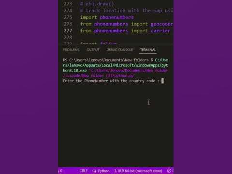 track phone number location using python || python coding #shorts # ...
