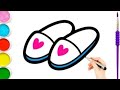 Drawing slippers for kids/Рисование тапочки для детей/Bolalar uchun Terlik rasm chizish