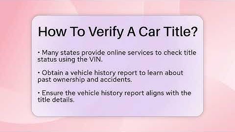 How To Verify A Car Title? - Car Collector Enthusiasts