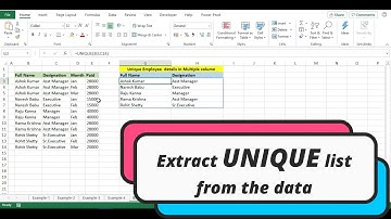 How to use new UNIQUE formula in excel | New dynamic array UNIQUE function is excels unique feature