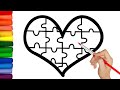Draw a Picture of a Heart Puzzle For Kids