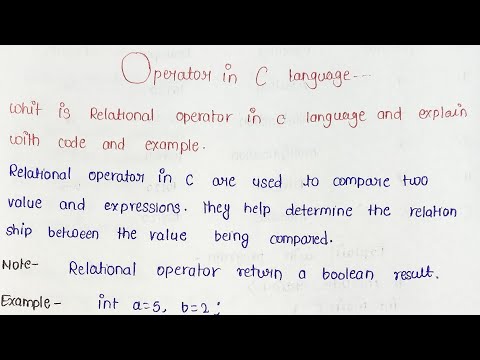 Relational Operators in C Language || What is Relational Operators. Explain with Example in Hindi...