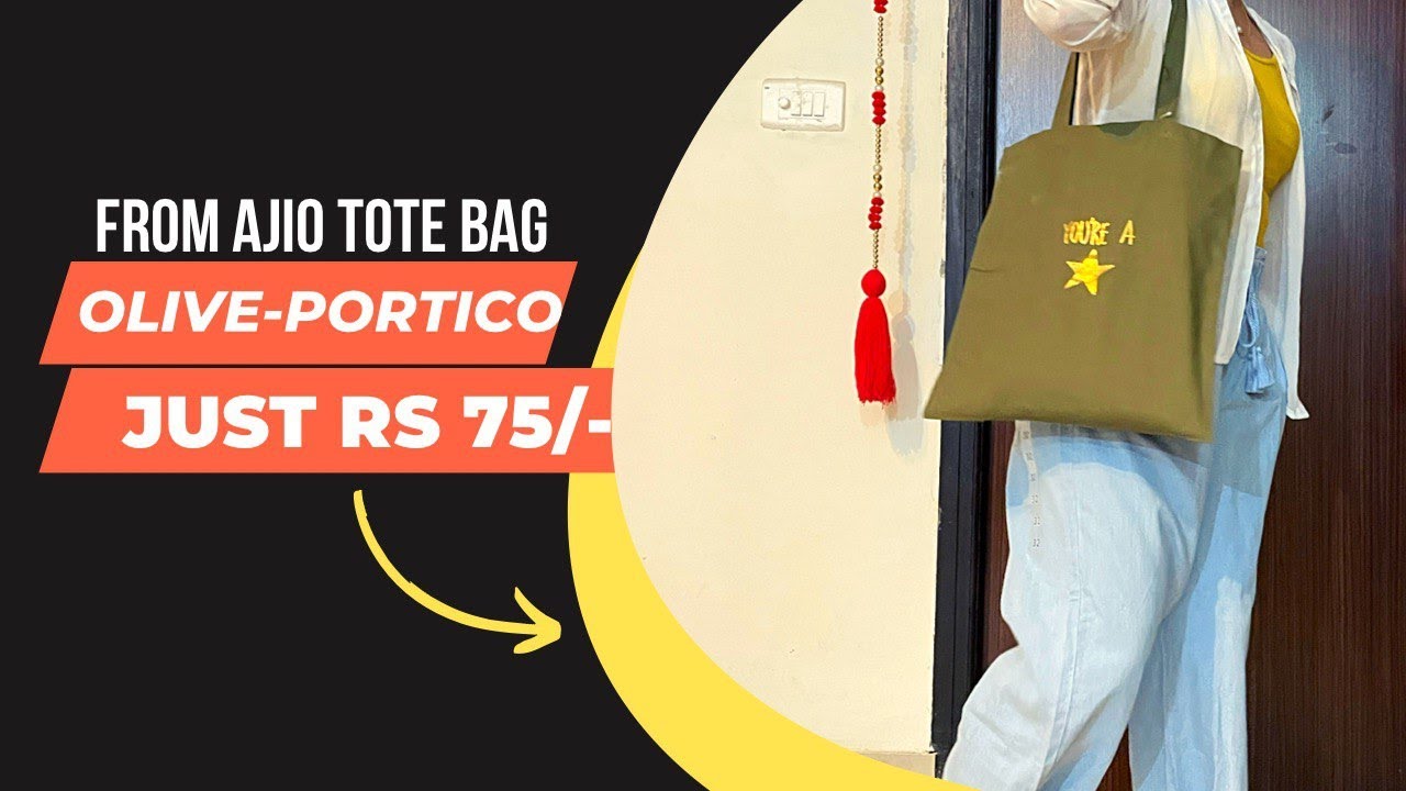 Tote bag from Ajio Just Rs 75 😘/ParticoOlive green tote bag/don't miss