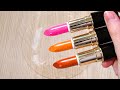 ASMR LIPSTICK SLIME Mixing Lipsticks into Clear Slime Satisfying Slime Videos #mixingslime