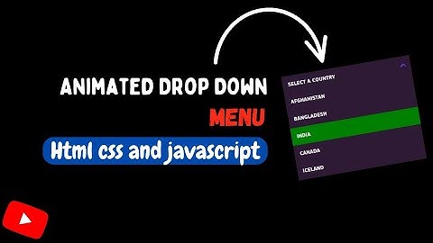 Animated Drop Down Menu || Html Css And JavaScript